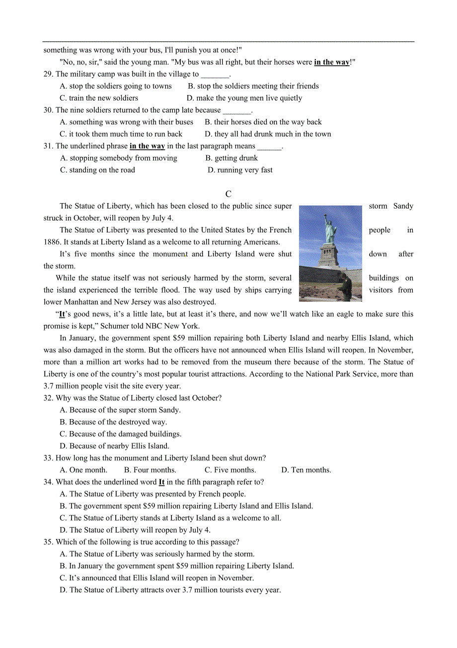 2013年南京市玄武区中考英语一模试卷含答案.doc_第4页