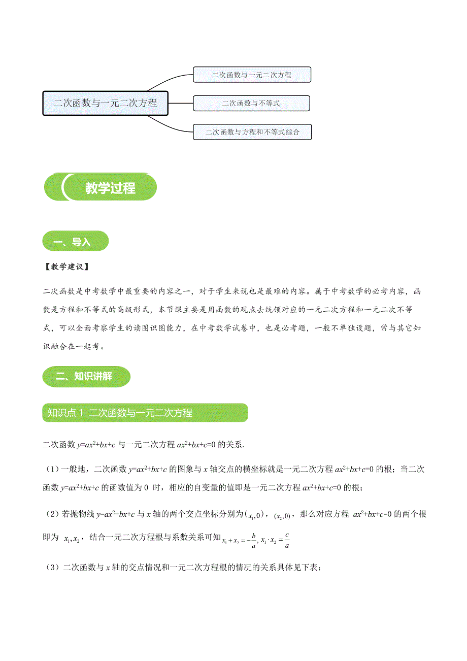 【BSD版春季课程初三数学】第10讲：二次函数与一元二次方程-教案.docx_第3页