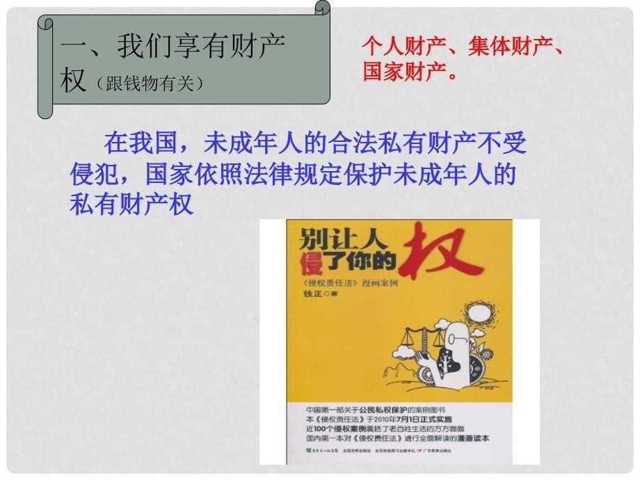 八年级政治上册 第三单元 第七课 我有署名权 第二框 民事权利知多少课件 人民版_第5页