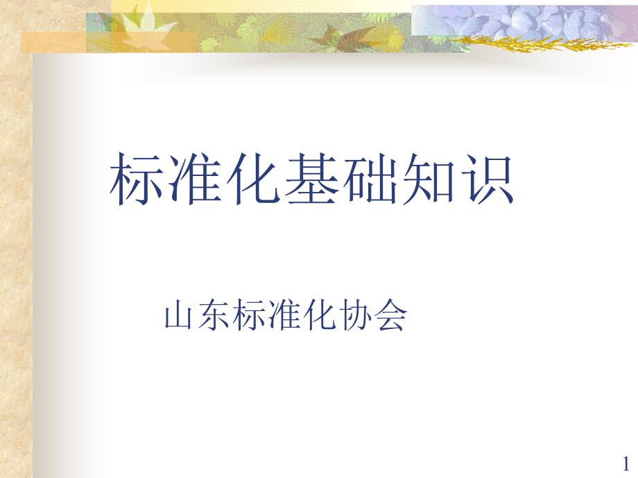 标准化基础知识山东标准化协会标准化基础知识标准化概述课件_第1页