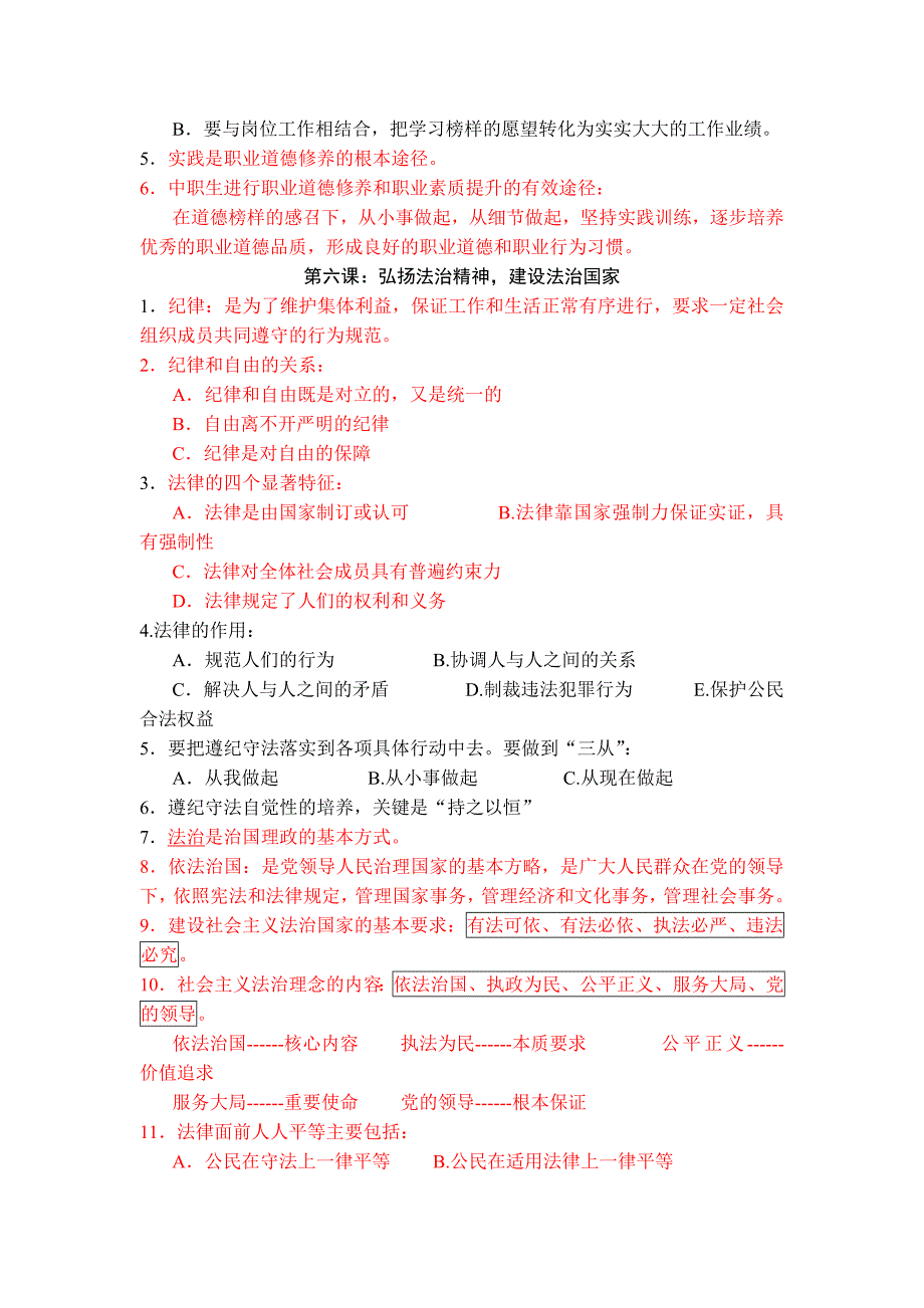 《职业道德与法律》知识点整理[共12页]_第4页