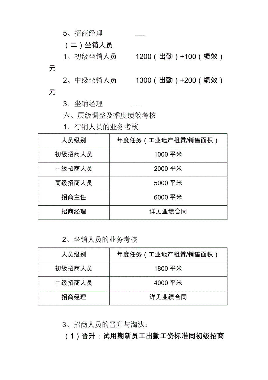 工业地产薪酬绩效提成管理办法_第3页