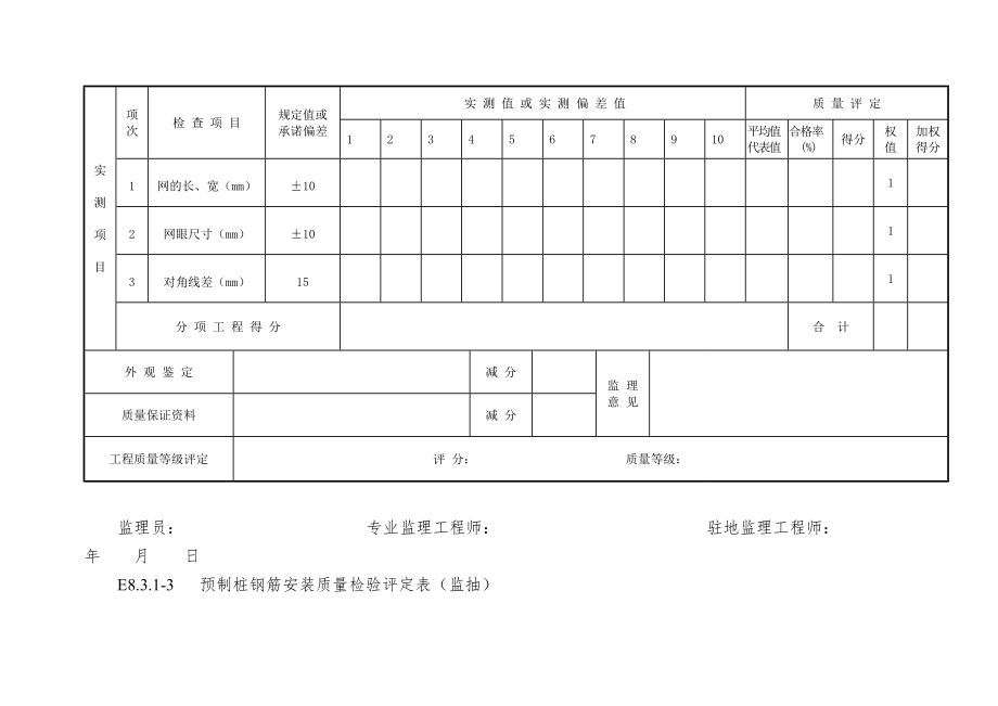 8桥梁工程质量检验评定表监理.doc_第4页