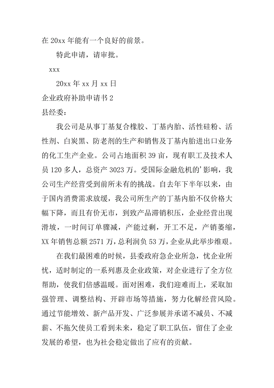 2024年企业政府补助申请书_第2页