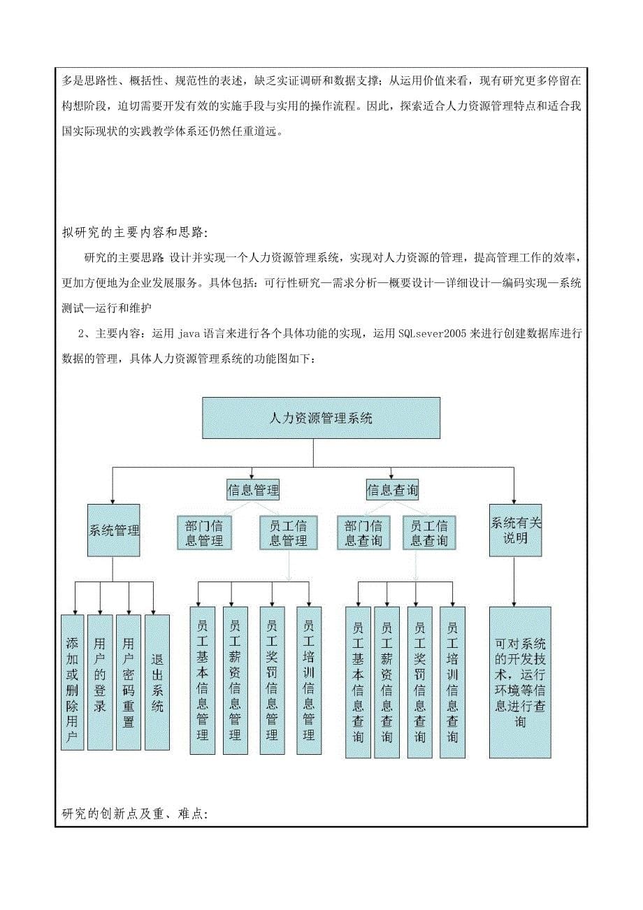 企业人力资源管理系统的设计与实现开题报告.doc_第5页