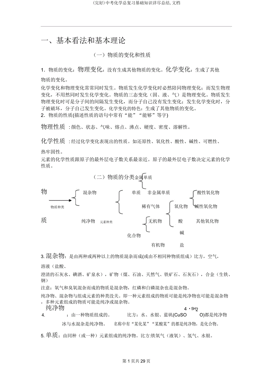 中考化学总复习基础知识详细总结,文档2.docx_第1页