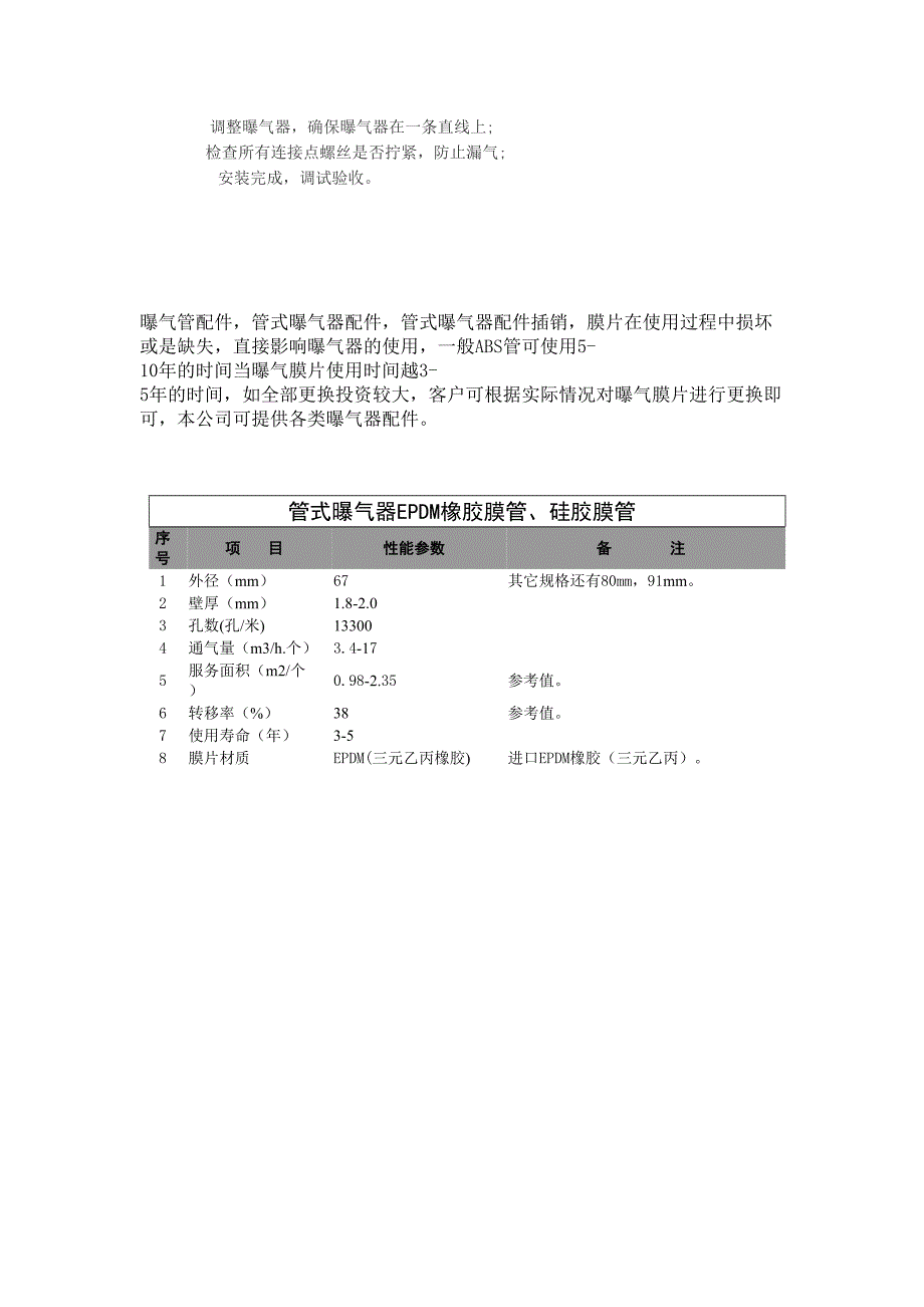 管式曝气器的选型,管式曝气器的设计,曝气器的故障分析.doc_第3页