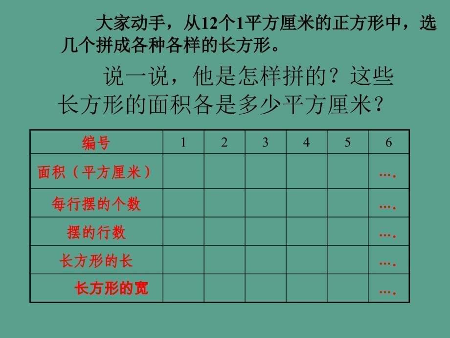 三年下长方形面积的计算ppt课件_第5页