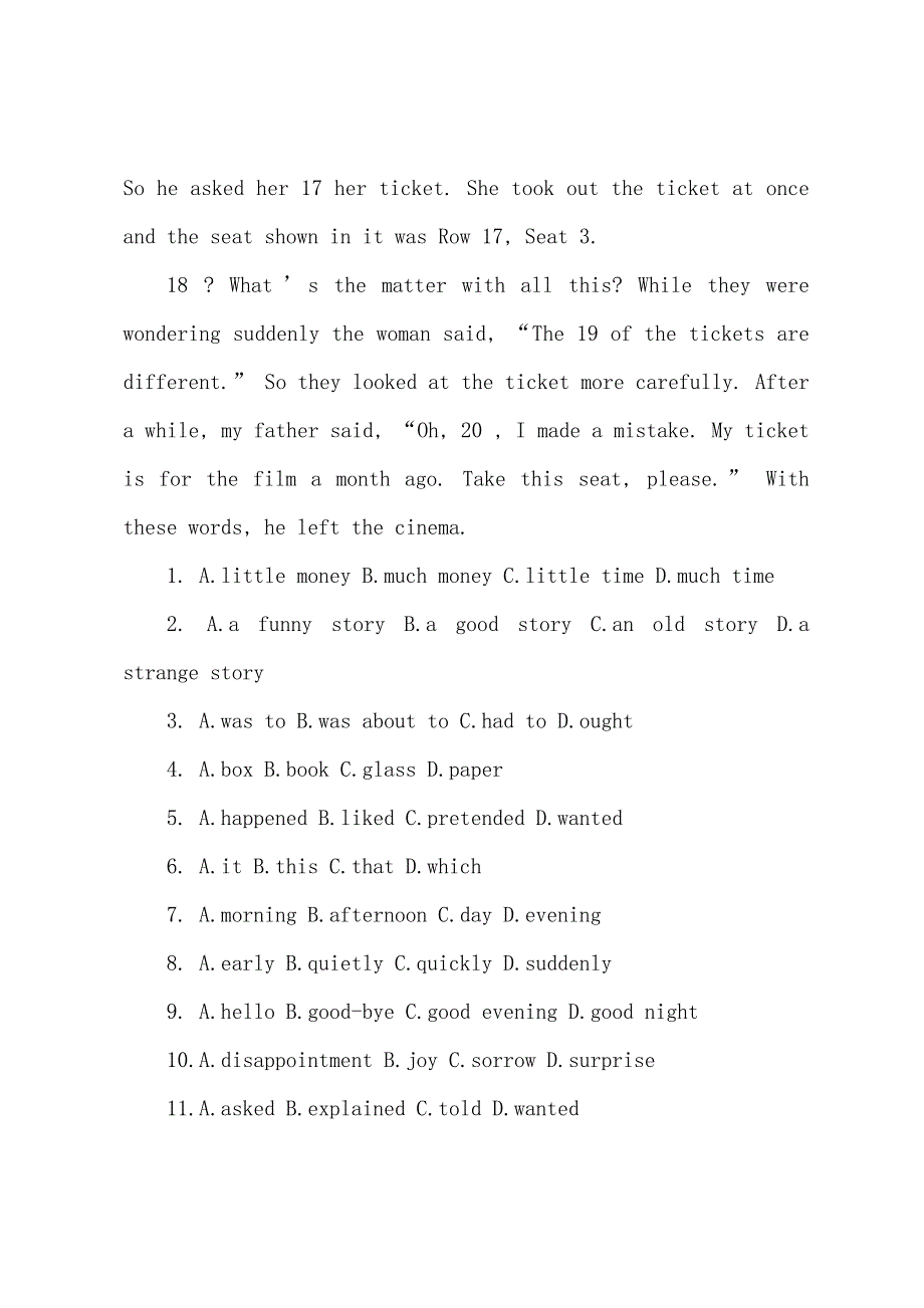 2022年成人高考专升本英语完型填空练习题及答案(4).docx_第2页