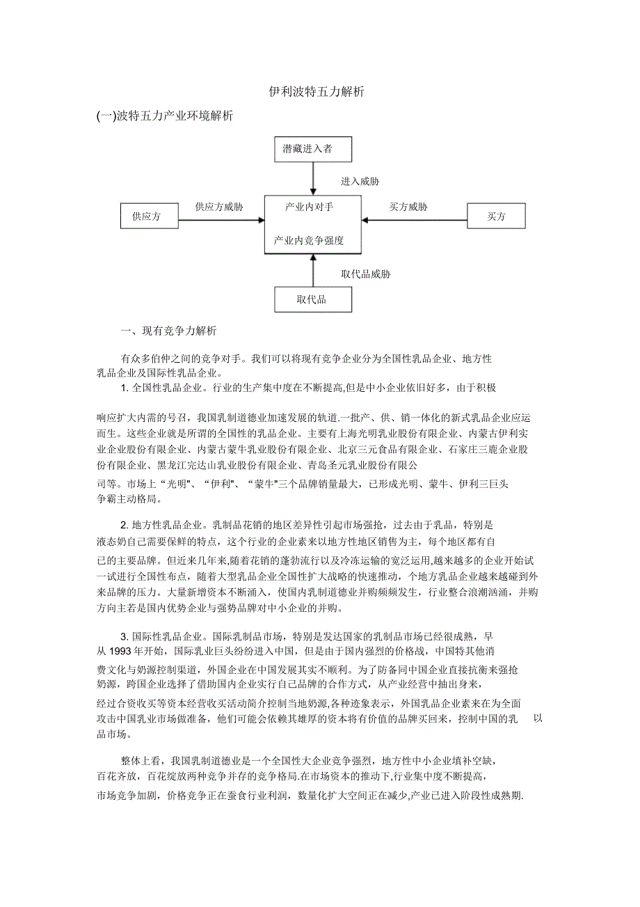 伊利波特五力分析【模板】.doc_第1页