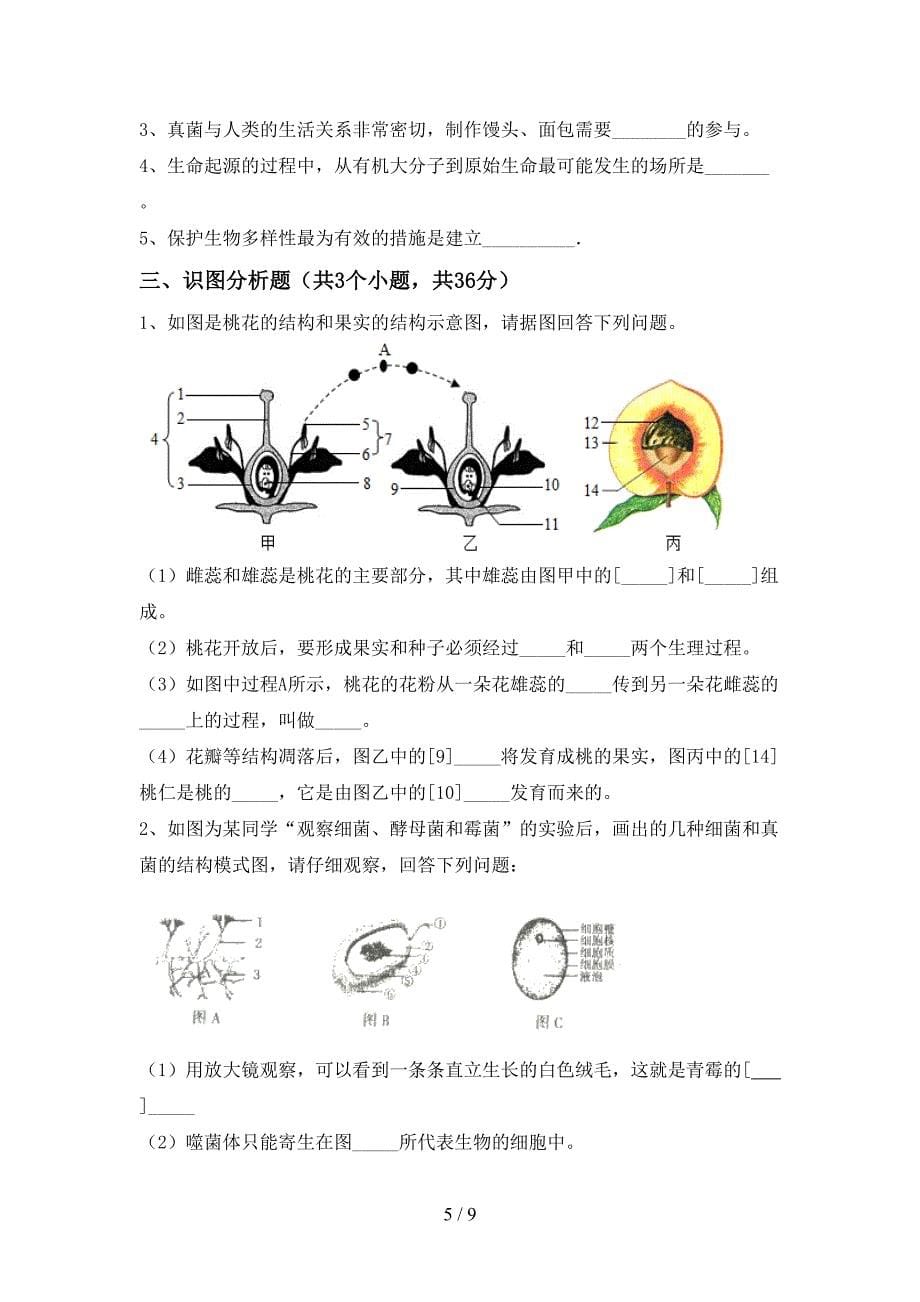 八年级生物上册期末考试(审定版).doc_第5页