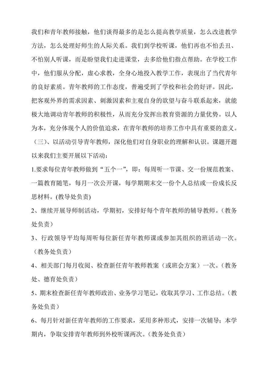 新课程概念下青年教师成长规律与培养方法研究试验中期报告.doc_第5页