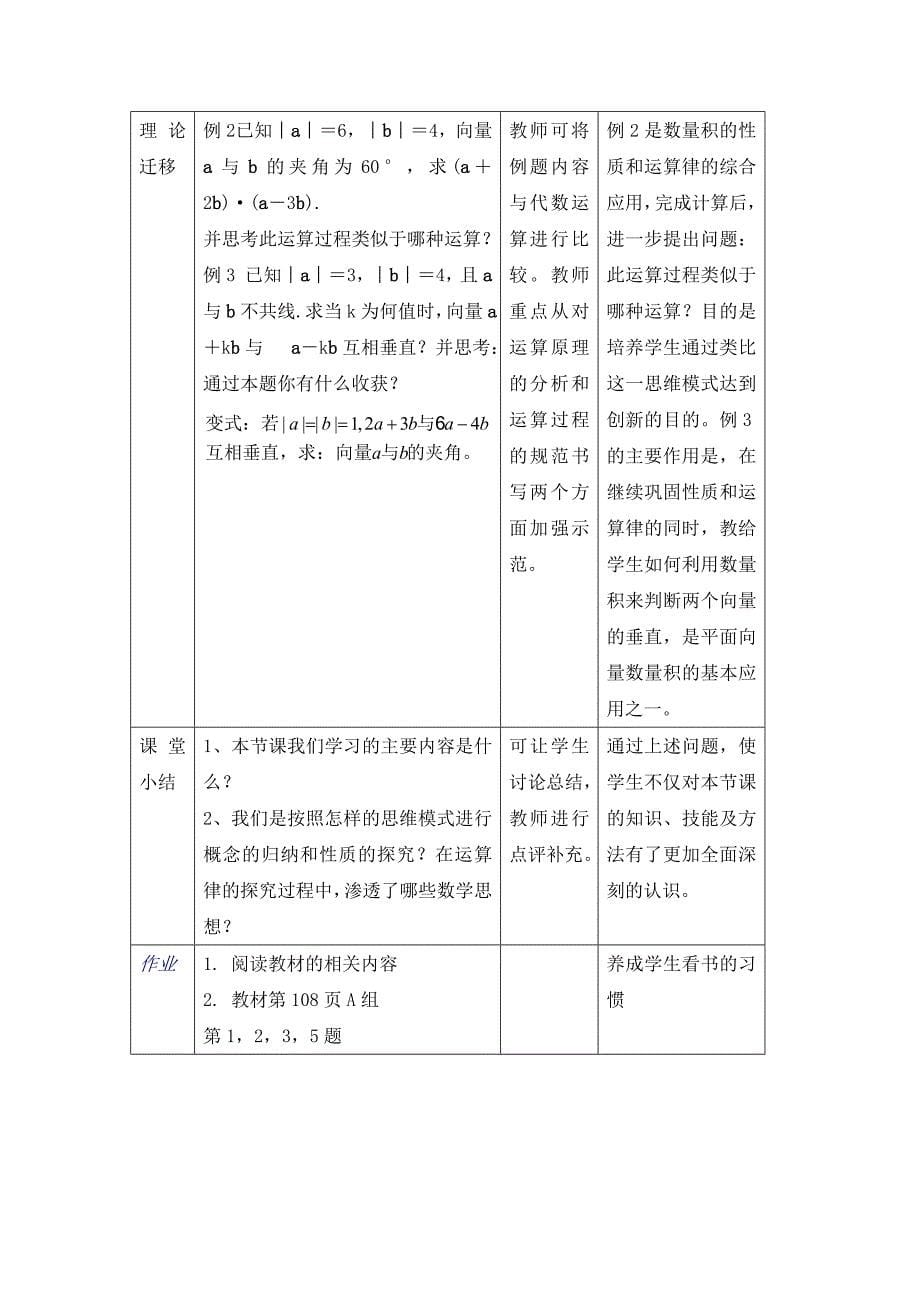 平面向量数量积的物理背景及其含义教学设计_第5页