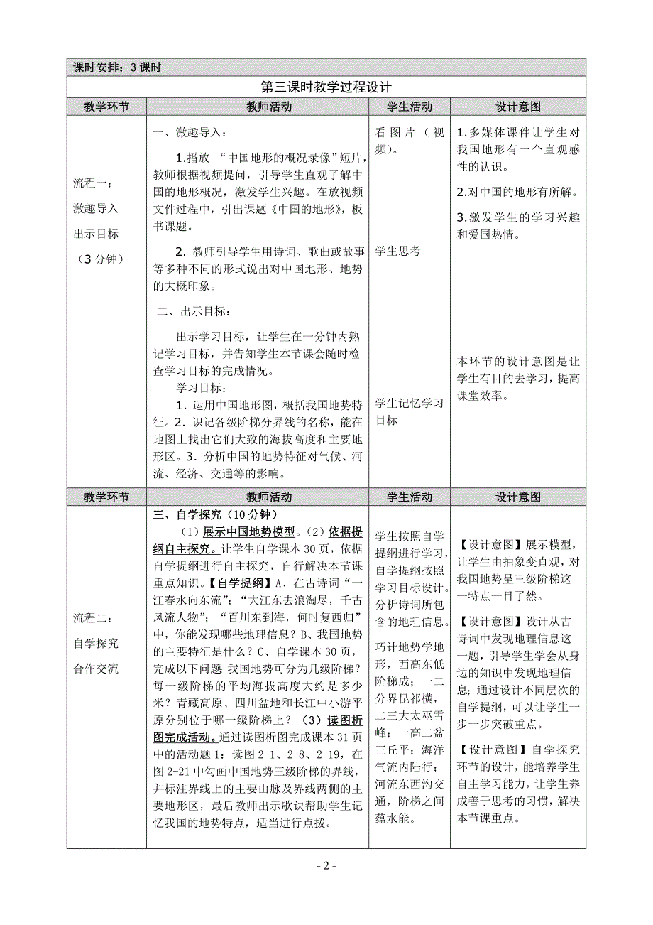 河南省地理优质课一等奖《中国地形》教学设计.doc_第2页