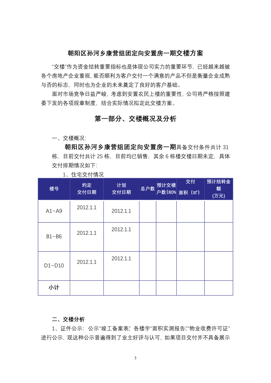 安置房一期交楼及维修方案_第3页