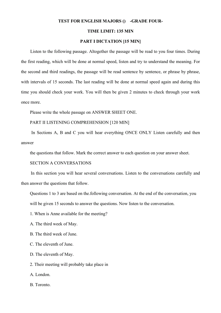 2023年英语专四真题及答案详解.doc_第1页