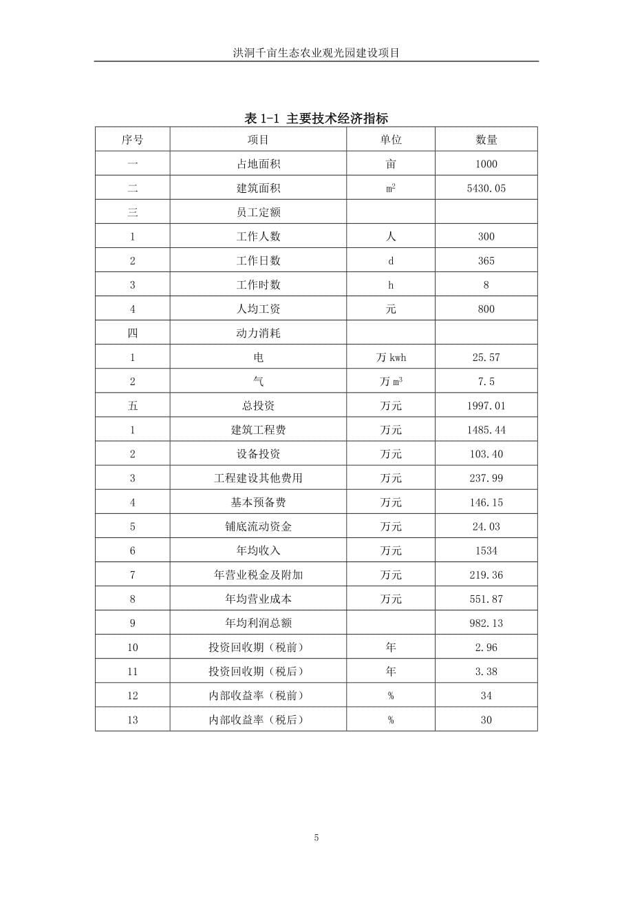 千亩生态农业观光园建设项目可研报告.doc_第5页