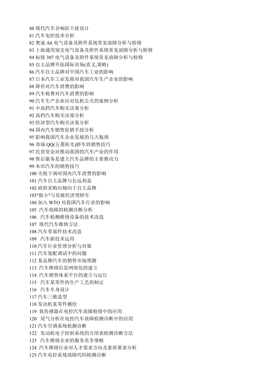 汽车系毕业论文参考题目 （精选可编辑）.docx_第3页
