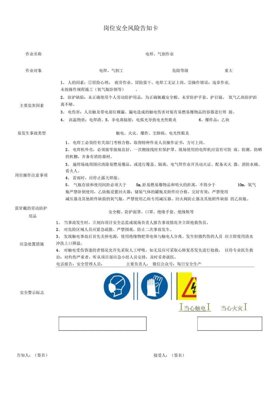 应急处置流告知卡汇编(施工岗位风险)_第5页