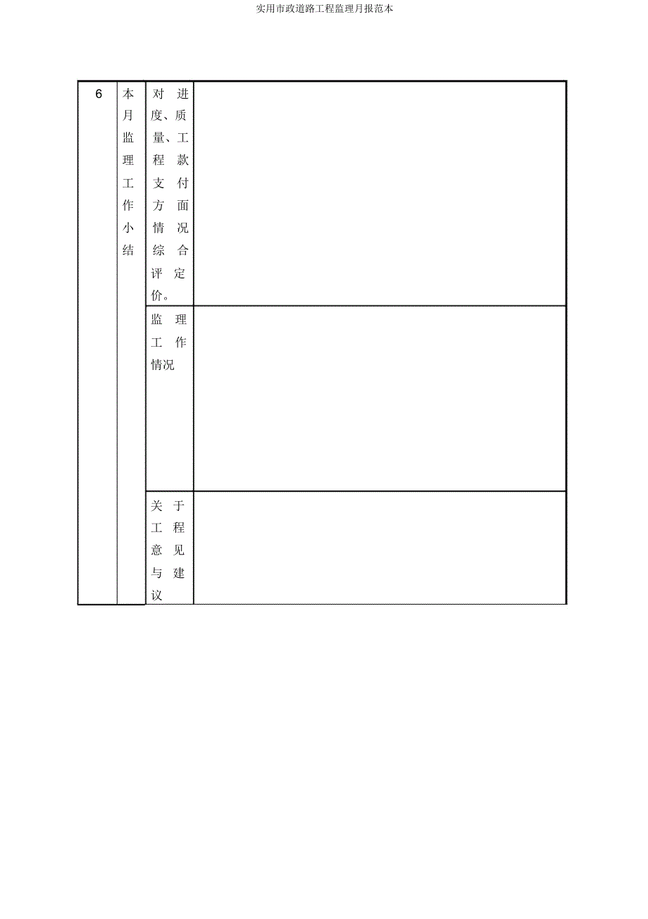 实用市政道路工程监理月报范本_第4页