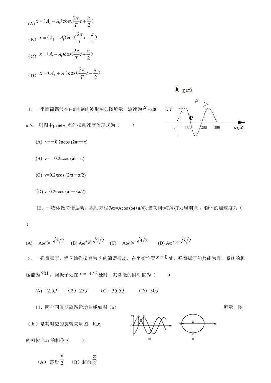 2024年大学物理题库振动与波动_第3页