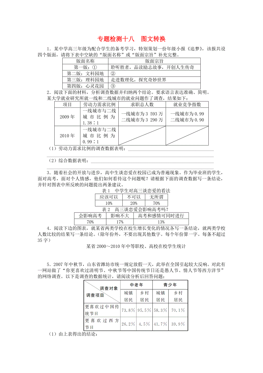 （课标版）高考语文总复习 专题十三图文转换专题检测_第1页