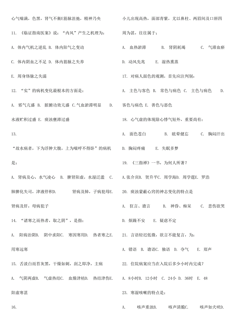 2024年硕士研究生入学考试中医综合科目试题_第2页