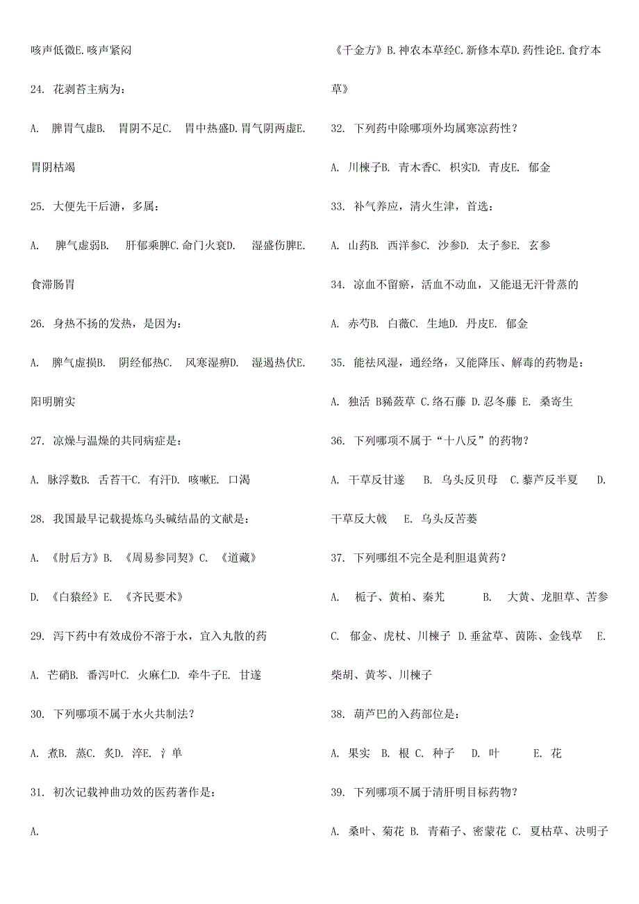 2024年硕士研究生入学考试中医综合科目试题_第3页